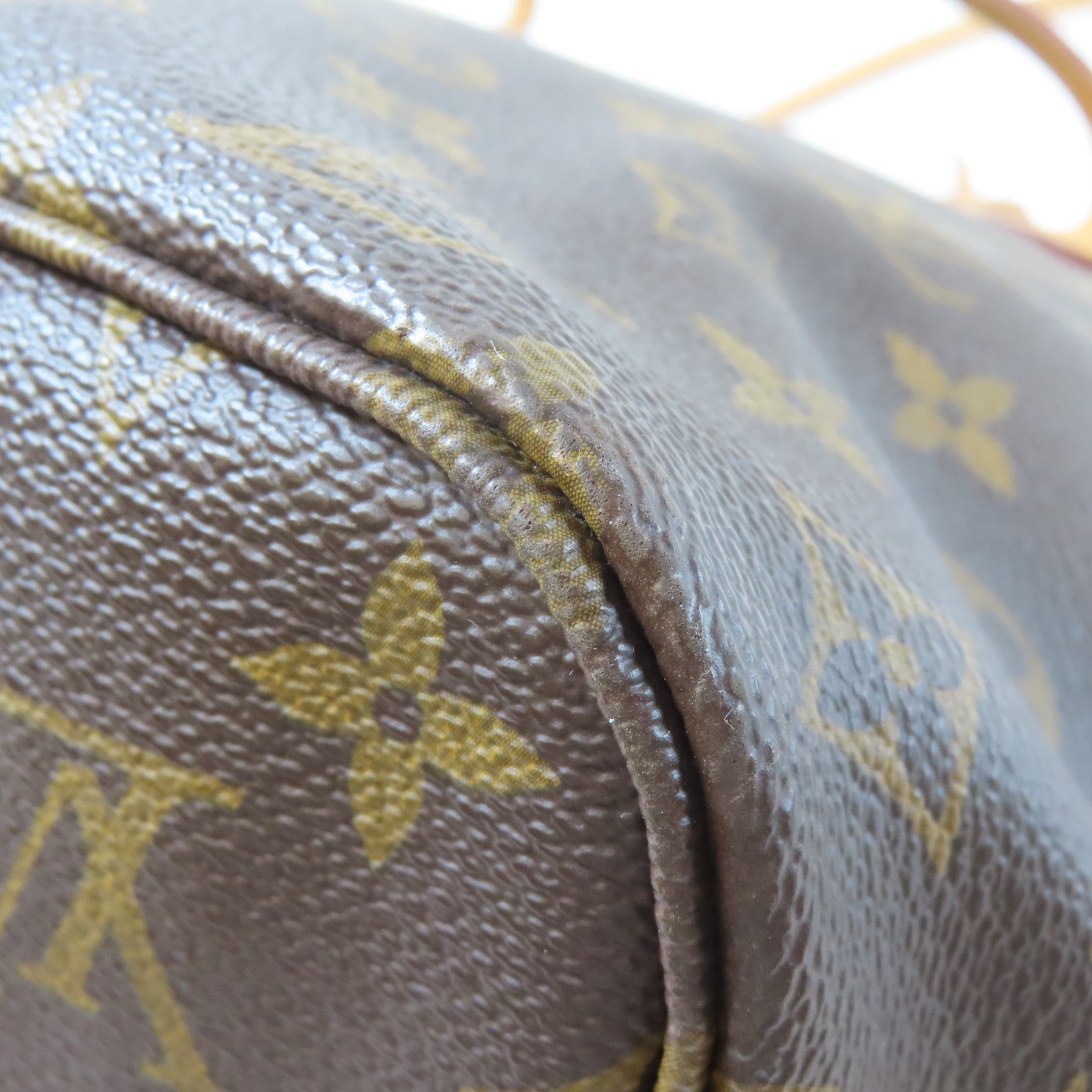 LOUIS VUITTON Monogram Neverfull MM金扣肩背袋啡色