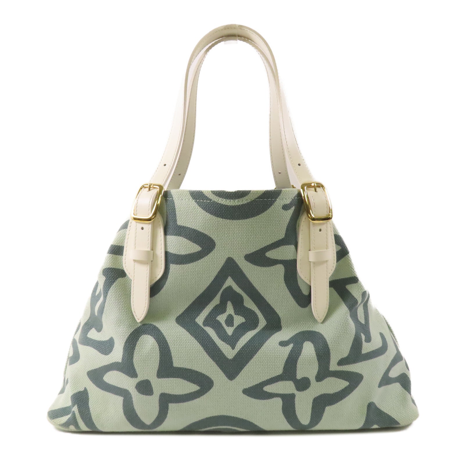 LOUIS VUITTON 帆布/皮革Tahitienne PM金扣肩背袋