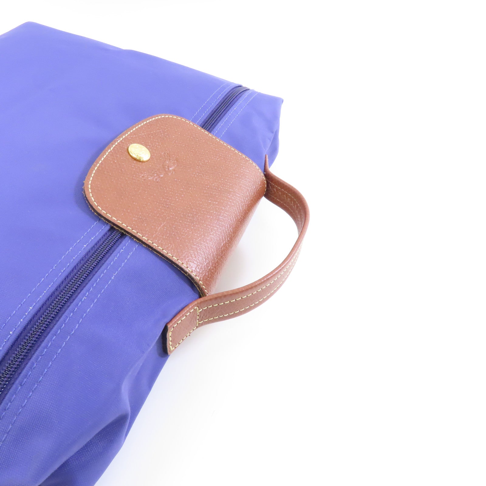 Longchamp 尼龍/皮革Handbag手挽袋紫色/啡色