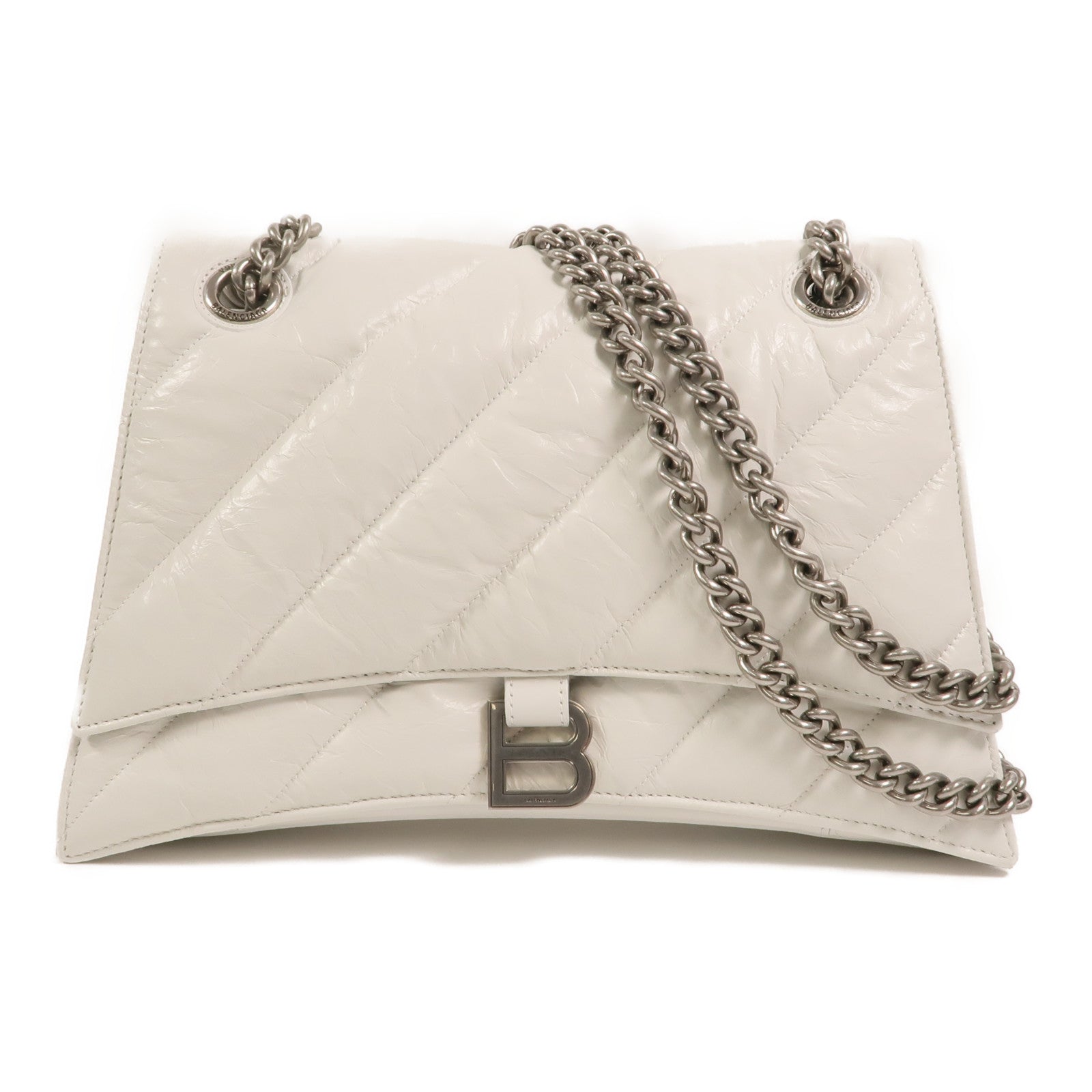 BALENCIAGA 羊皮皮革Crush Medium鏈帶肩背袋
