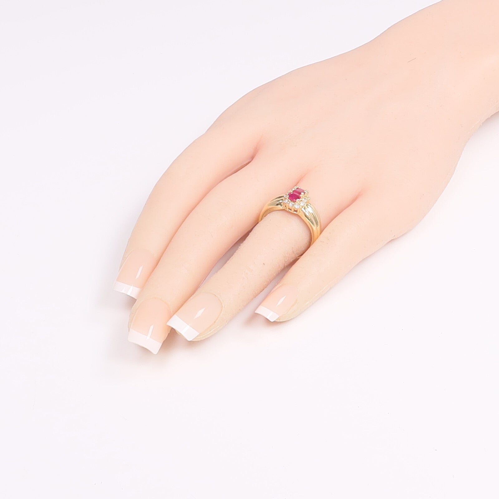 JEWELRY 14K黃金Ring紅寶石/鑽石戒指