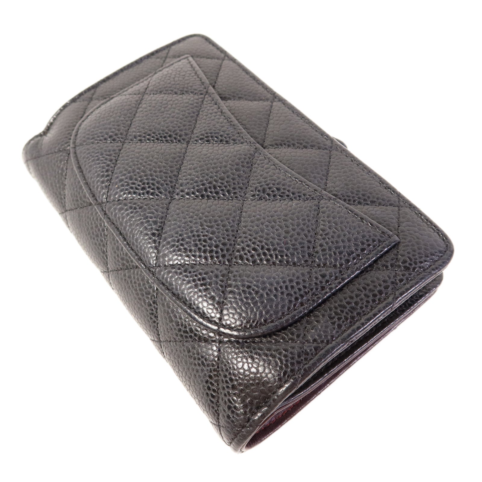 CHANEL 牛皮皮革Bifold Wallet金扣錢包