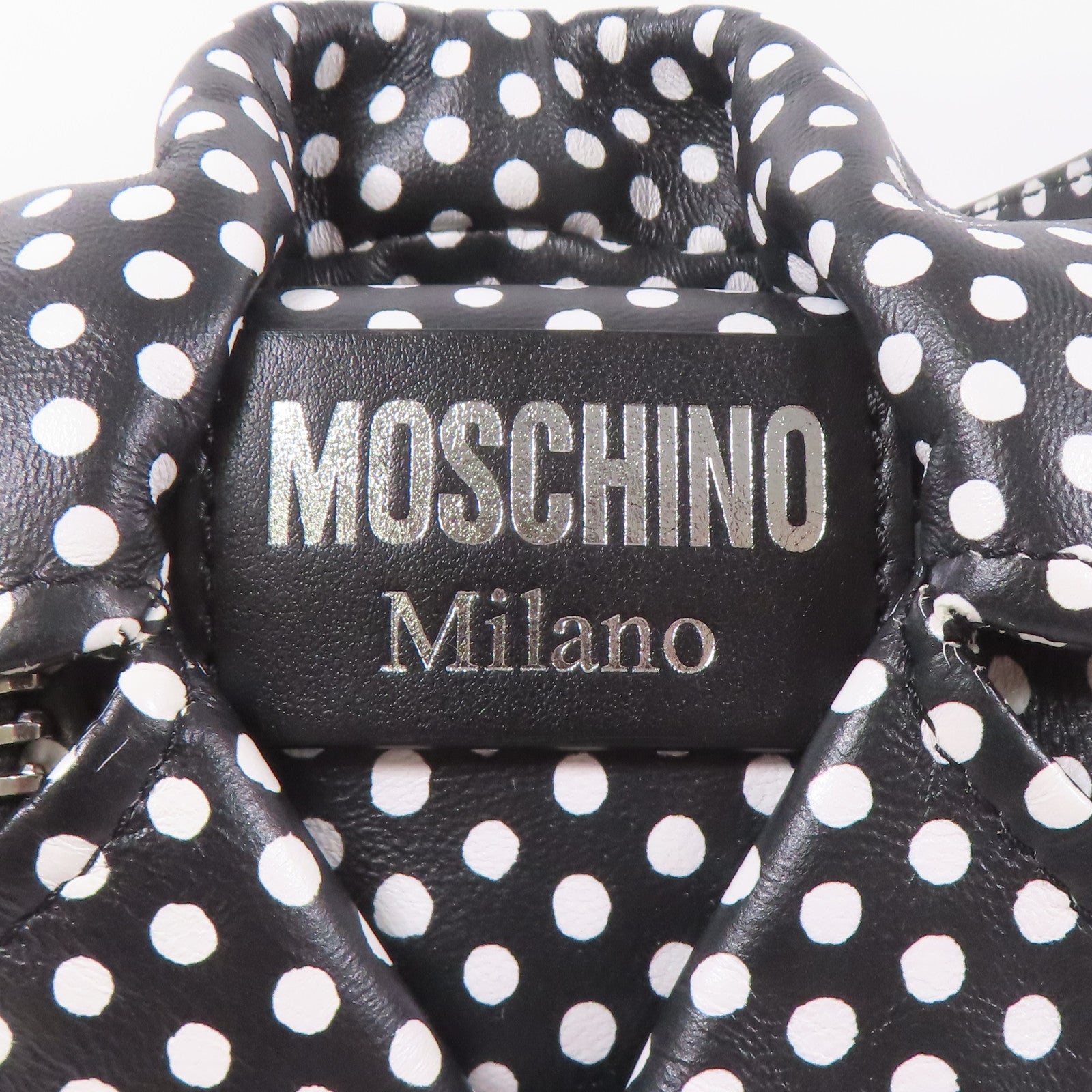 MOSCHINO 牛皮皮革Shoulder Bag銀扣手挽肩背兩用袋