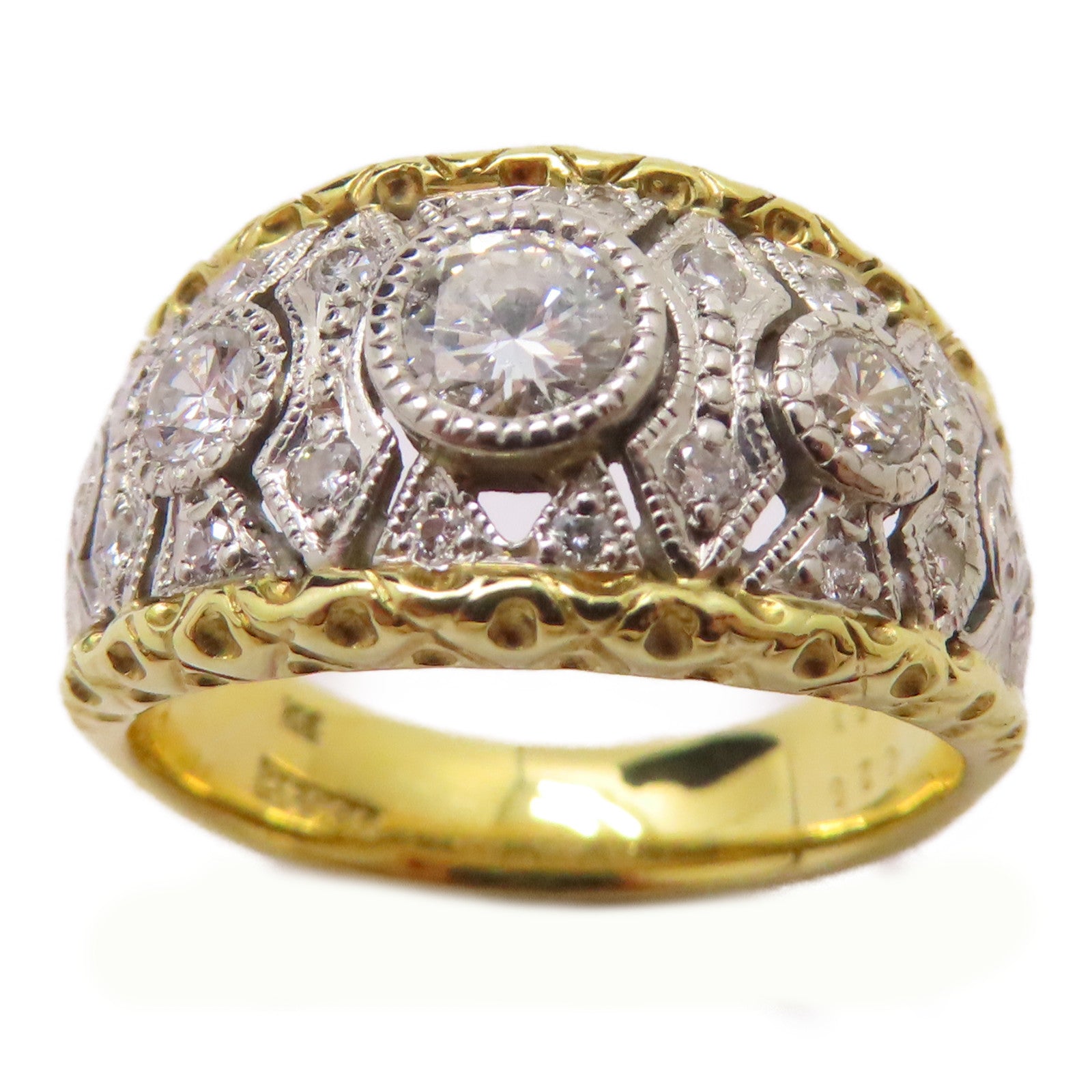 JEWELRY 18K黃金/PT900鉑金Diamond Ring 0.26ct/0.31ct鑽石戒指US#5.75
