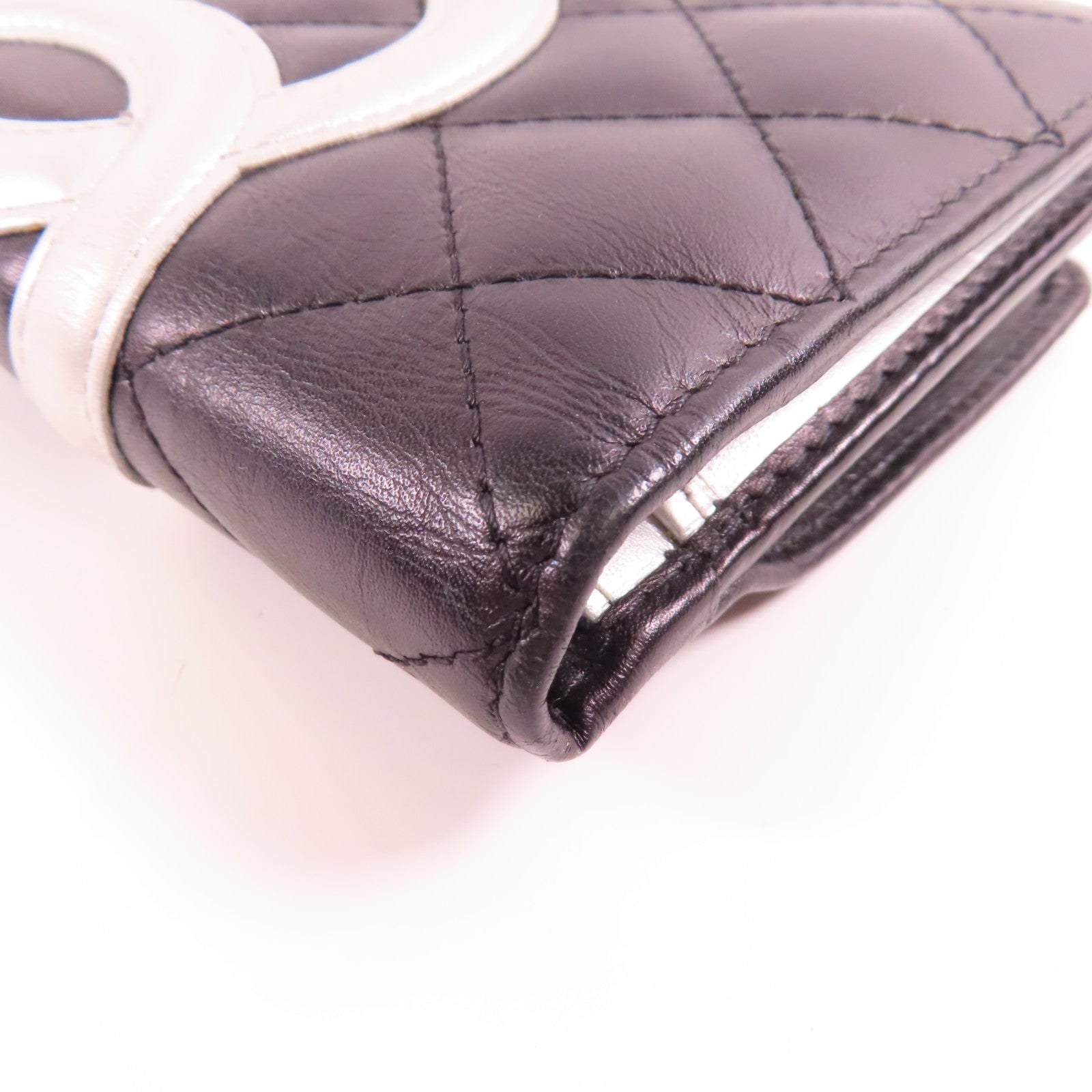 CHANEL 牛皮皮革Cambon Wallet銀扣錢包