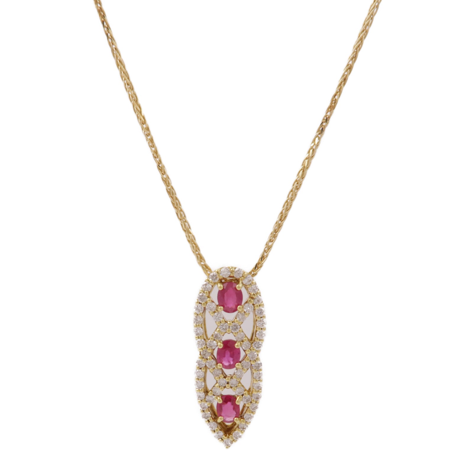 JEWELRY 18K黃金Ruby Diamond Necklace紅寶石/鑽石項鍊