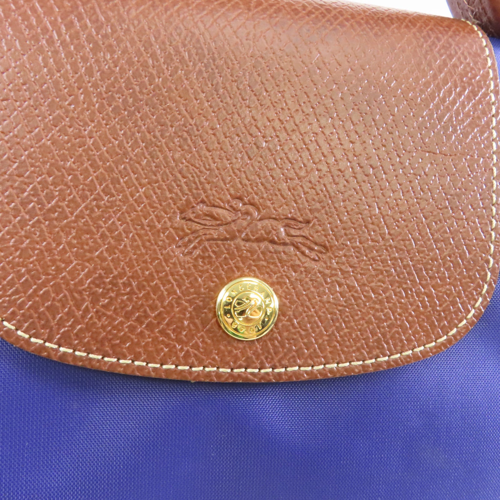 Longchamp 尼龍/皮革Handbag手挽袋紫色/啡色