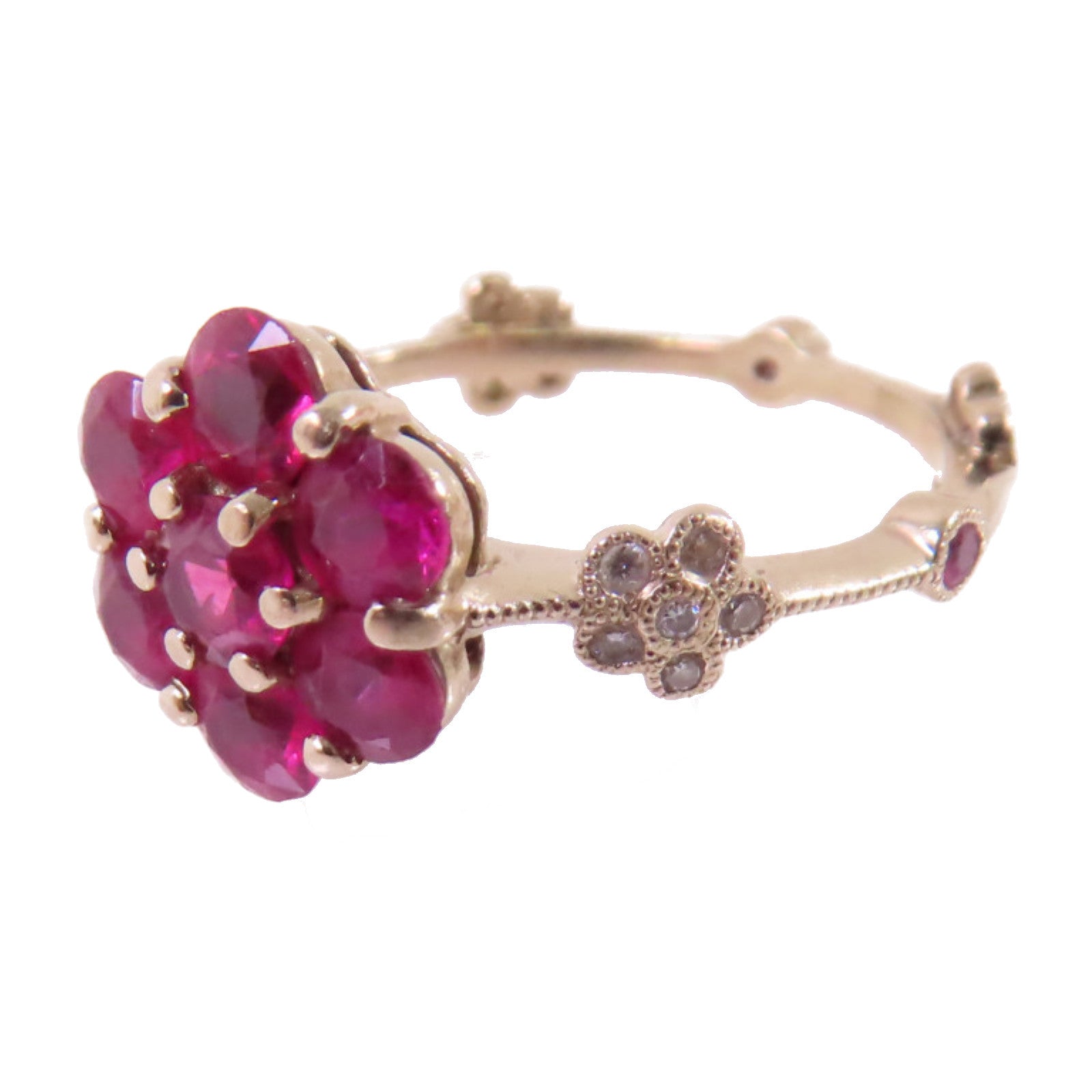 JEWELRY 18K黃金/1.49ct紅寶石/0.19ct鑽石Ruby Diamond Ring戒指US#5.75
