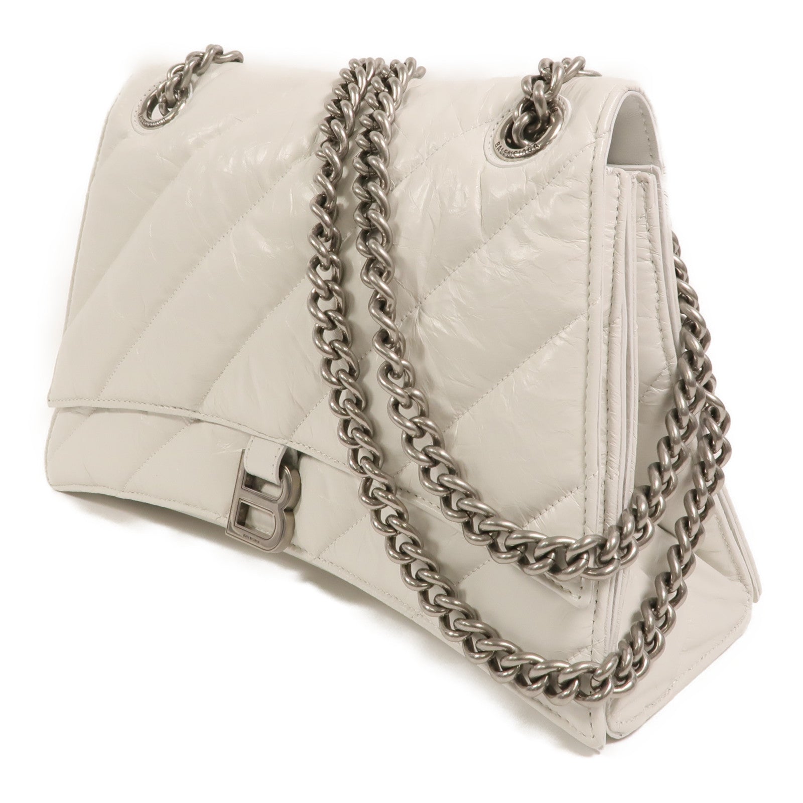 BALENCIAGA 羊皮皮革Crush Medium鏈帶肩背袋