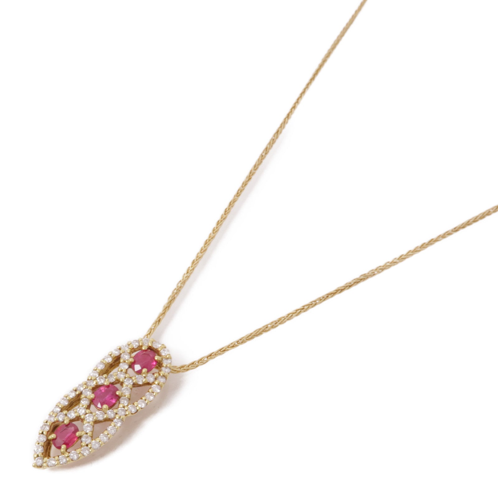 JEWELRY 18K黃金Ruby Diamond Necklace紅寶石/鑽石項鍊