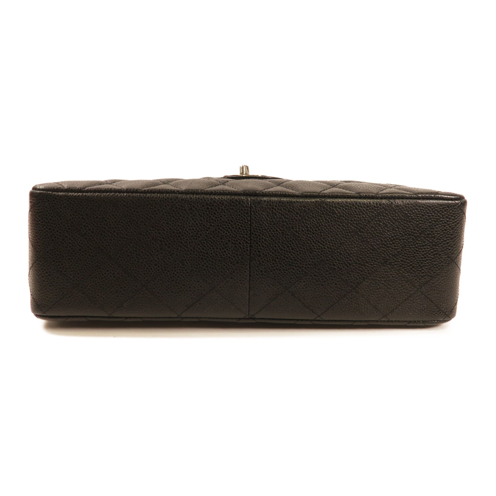 CHANEL 牛皮皮革Large Classic銀扣鏈帶肩背袋