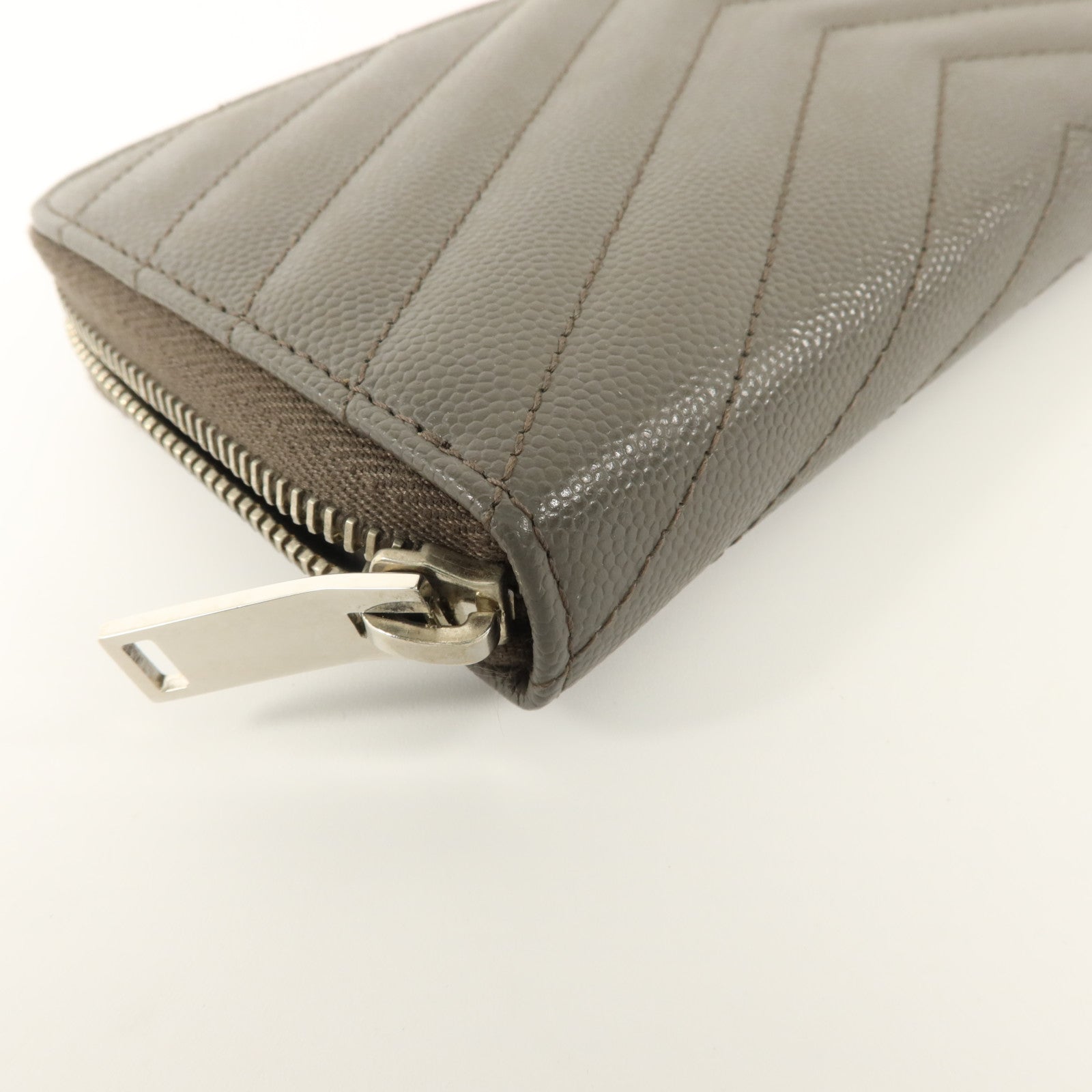 SAINT LAURENT 牛皮皮革Long Wallet銀扣長錢包