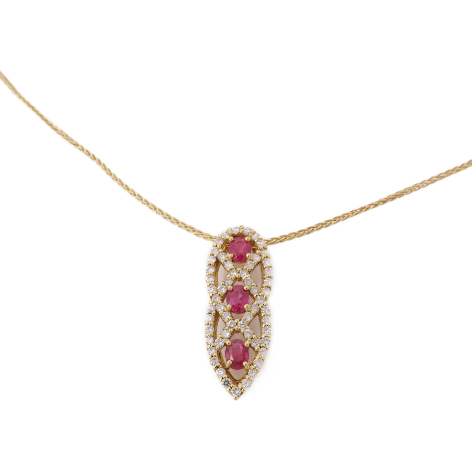 JEWELRY 18K黃金Ruby Diamond Necklace紅寶石/鑽石項鍊