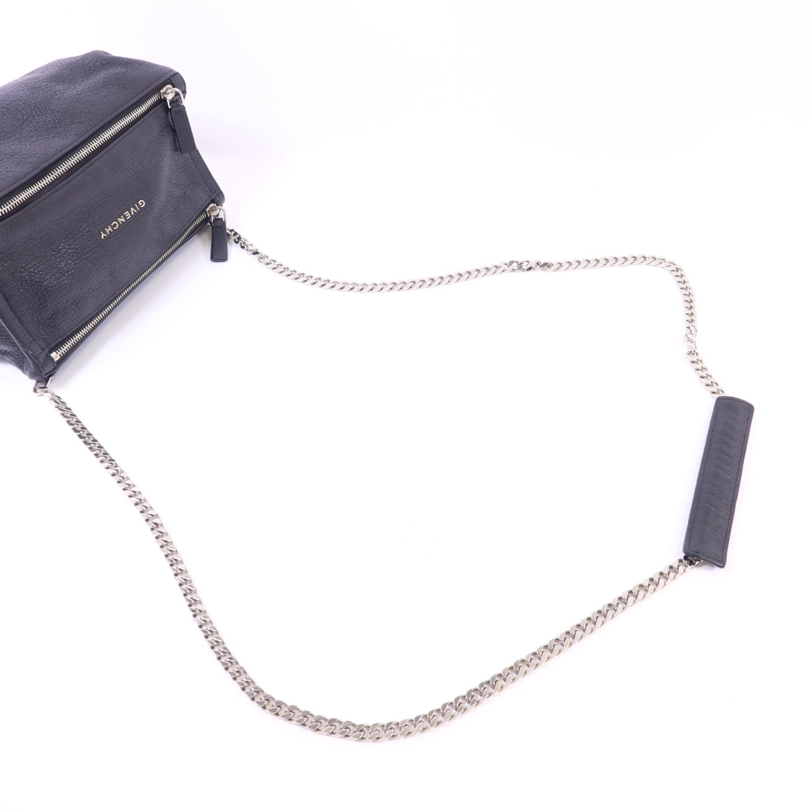GIVENCHY 牛皮皮革Mini Pandora銀扣鏈帶肩背袋