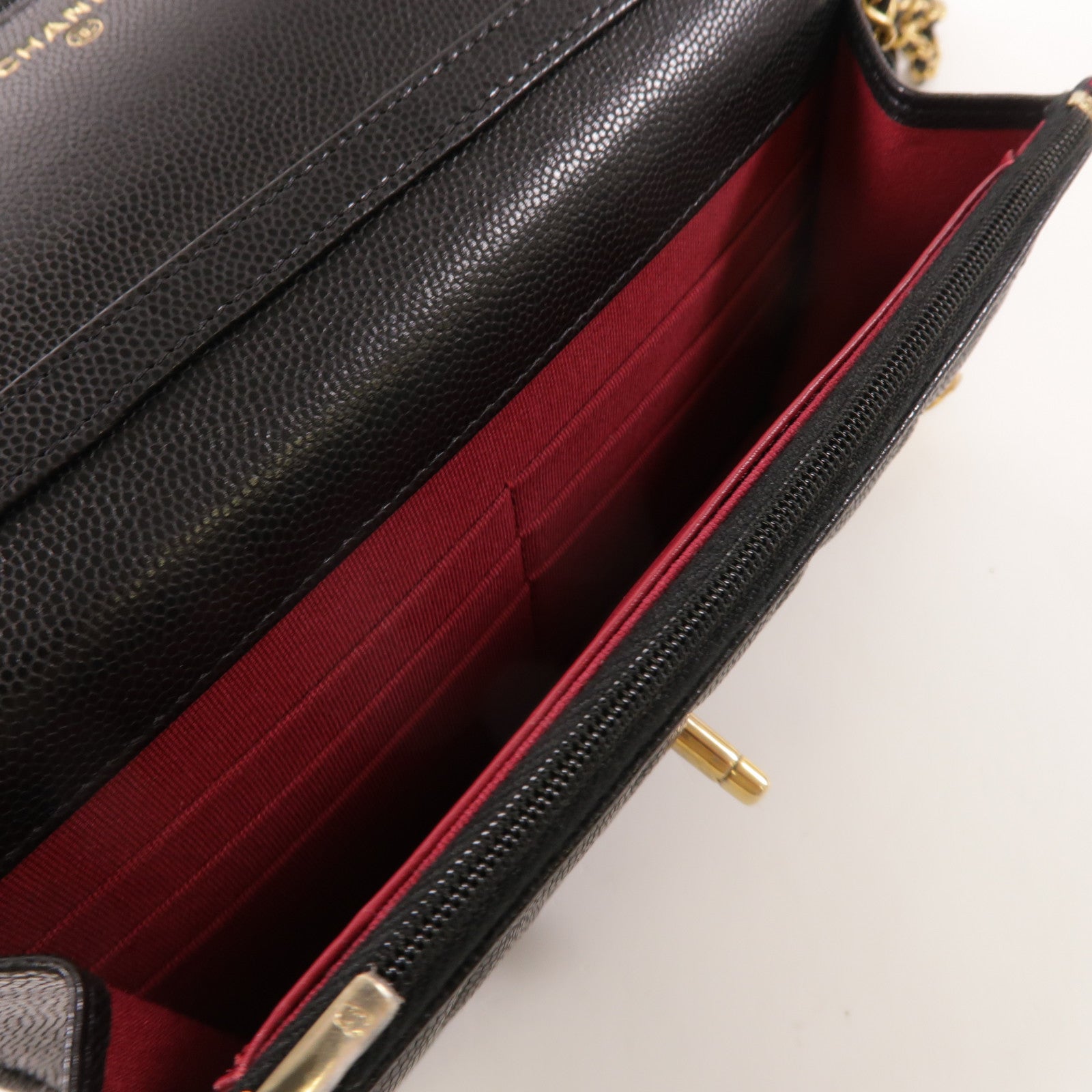 CHANEL 牛皮皮革WOC Wallet On Chain金扣鏈帶肩背袋