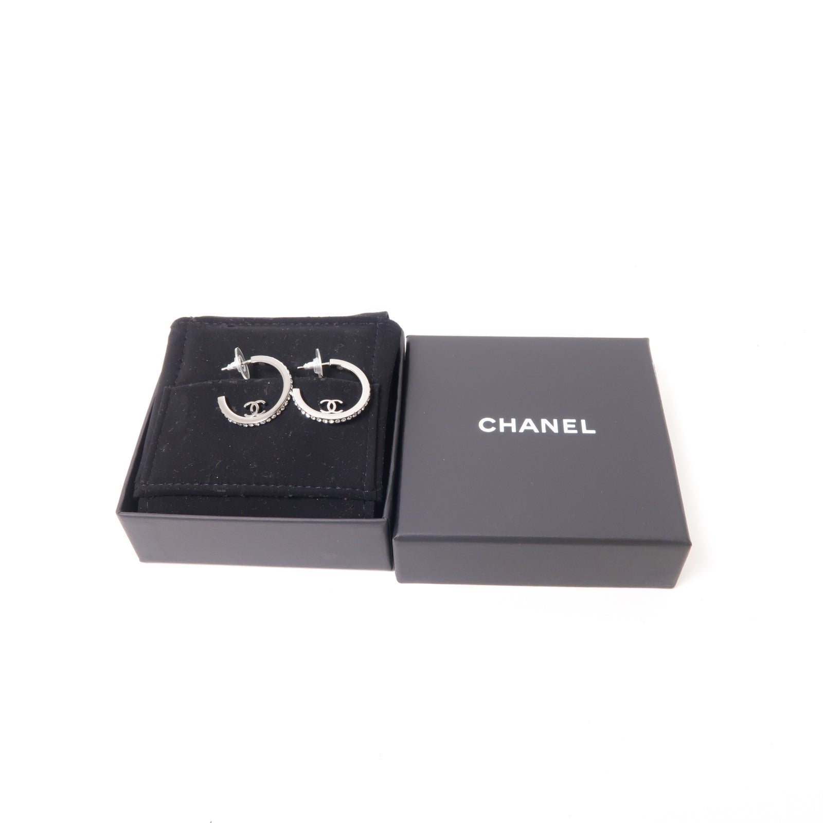 CHANEL 金屬Earrings耳環銀色/透明