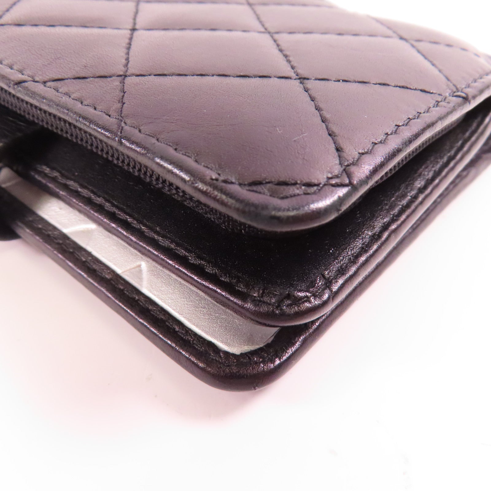 CHANEL 牛皮皮革Cambon Wallet銀扣錢包