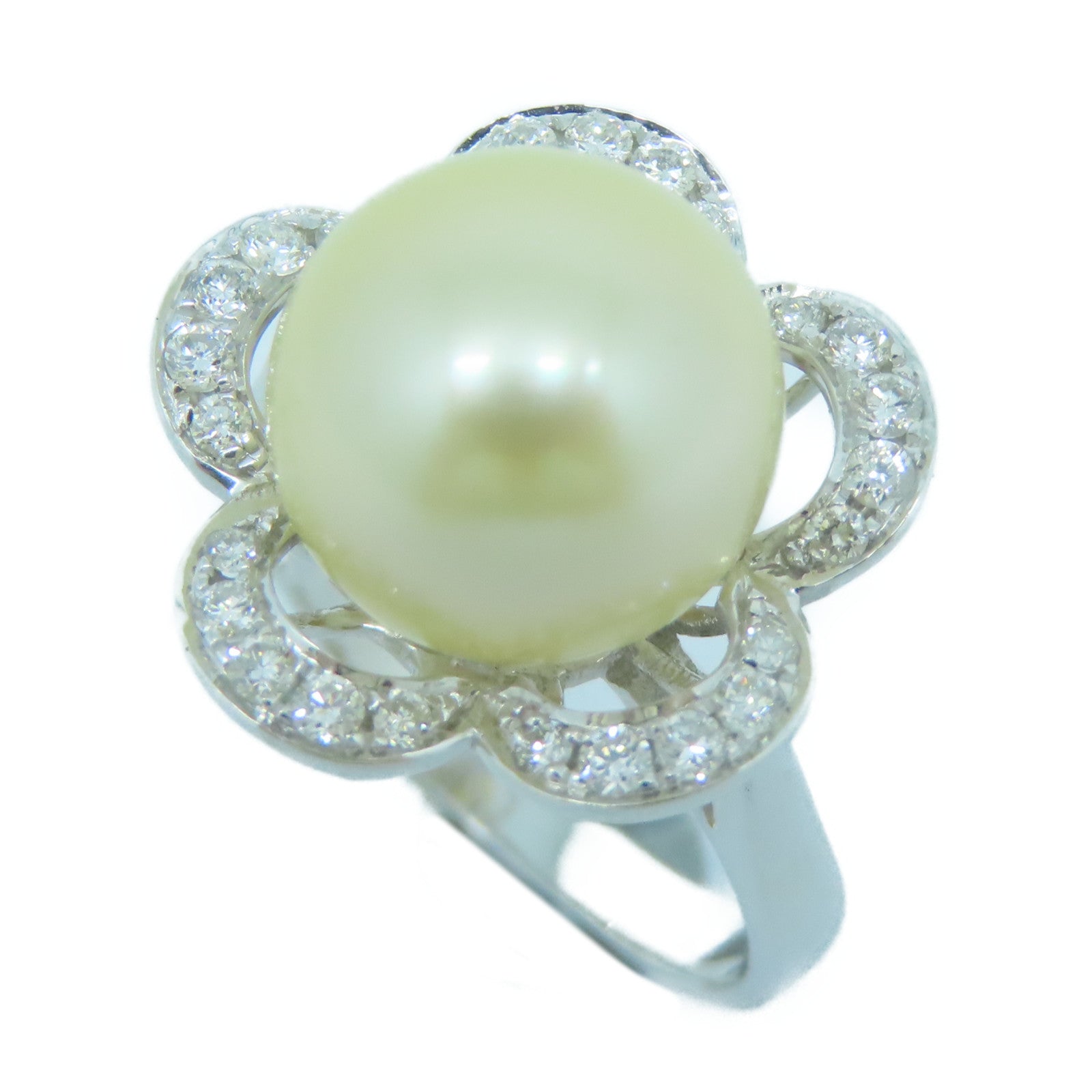 JEWELRY **【激減優惠】18K白金Pearl Ring珍珠戒指US#5.5