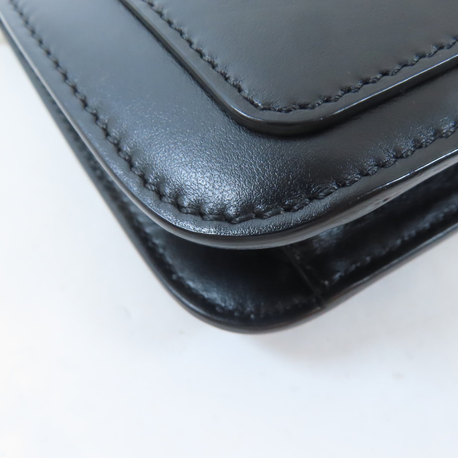 Chloe 牛皮皮革Chain Shoulder Bag金扣鏈帶肩背袋黑色