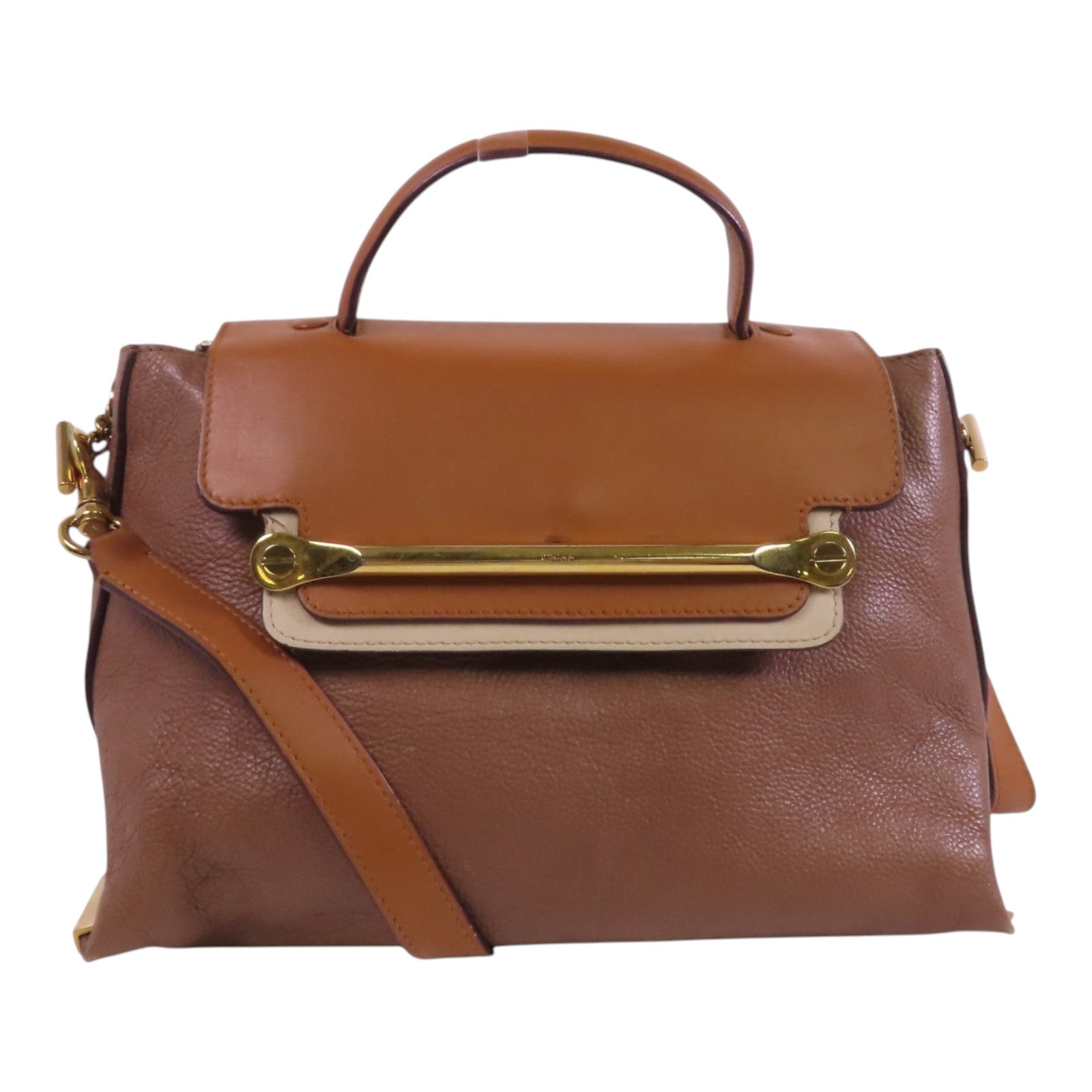 Chloe 牛皮皮革2Way Shoulder Bag金扣手挽肩背兩用袋