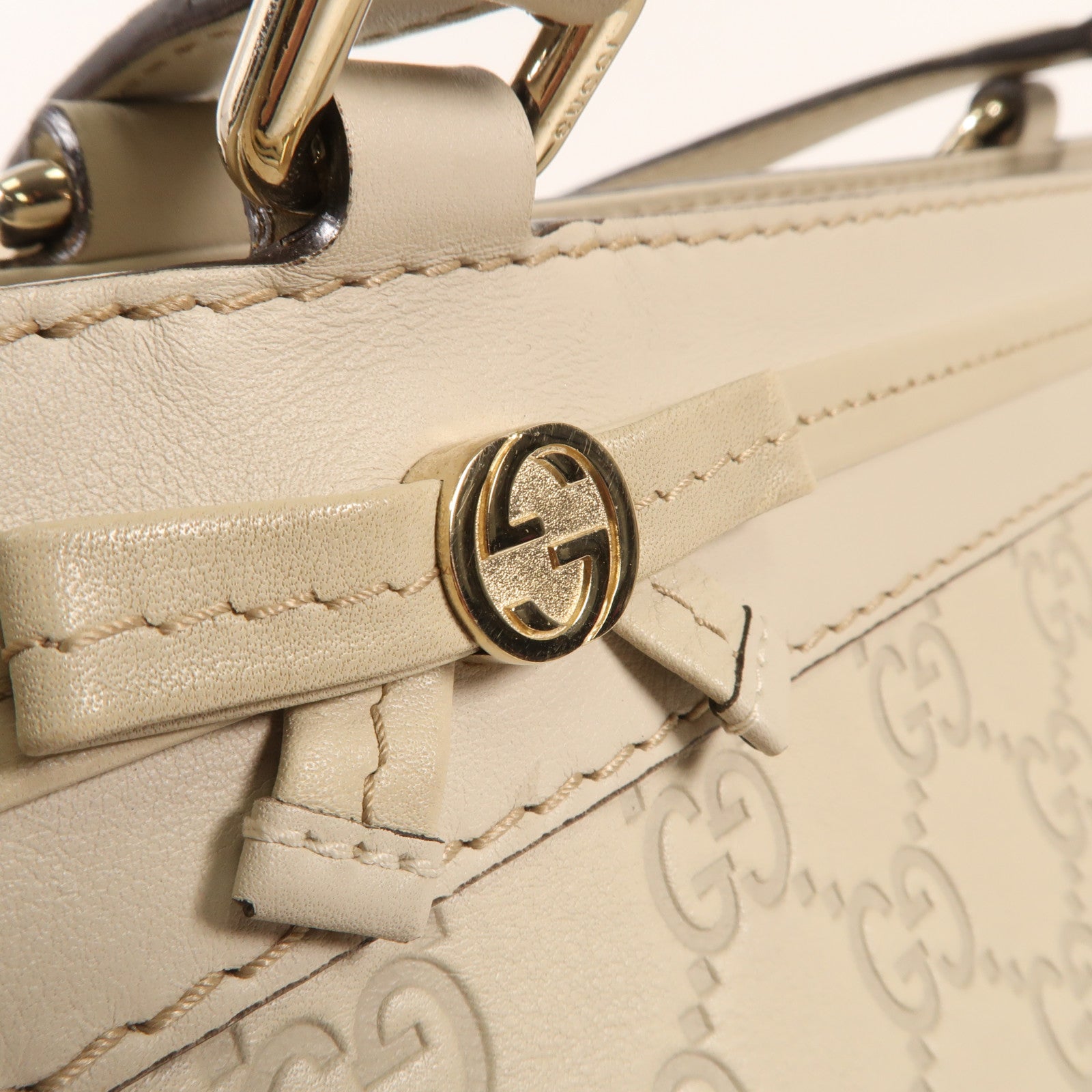 GUCCI 牛皮皮革Tote Bag金扣手挽袋