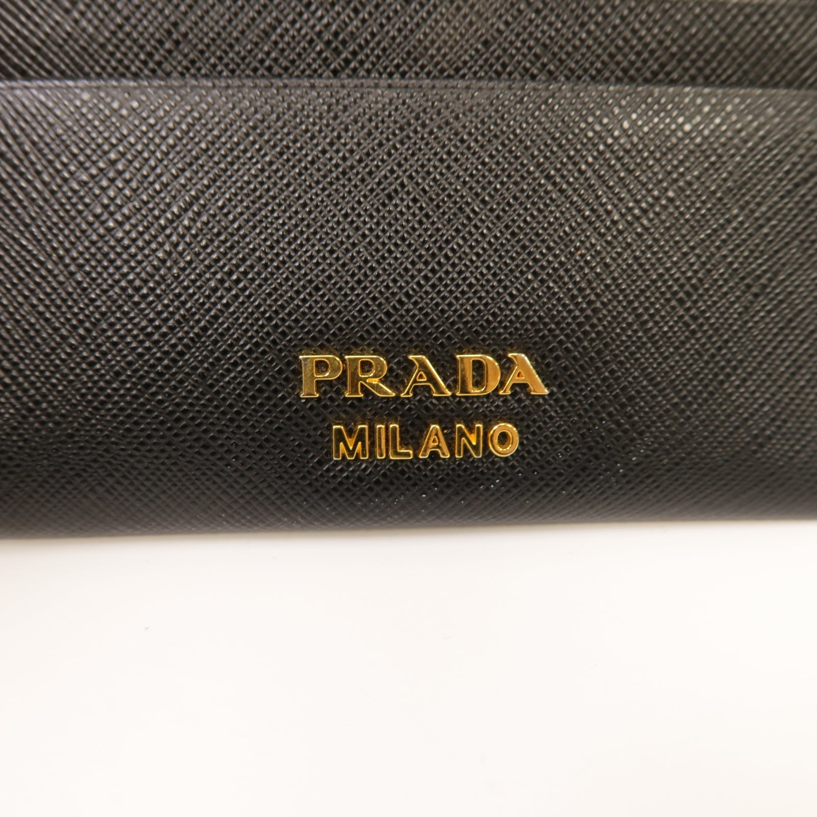 PRADA 牛皮皮革Card Case金扣卡片套黑色