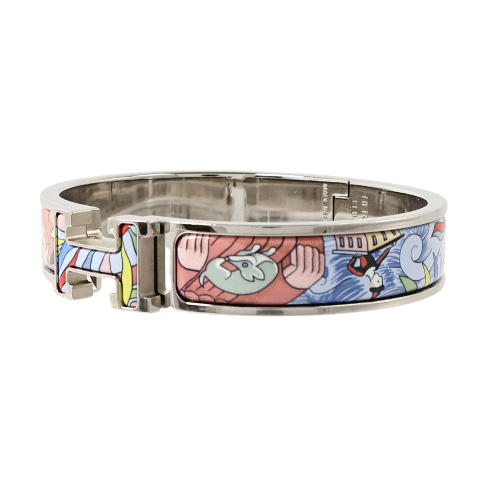 HERMES 金屬/琺瑯Clic H Bangle手鐲