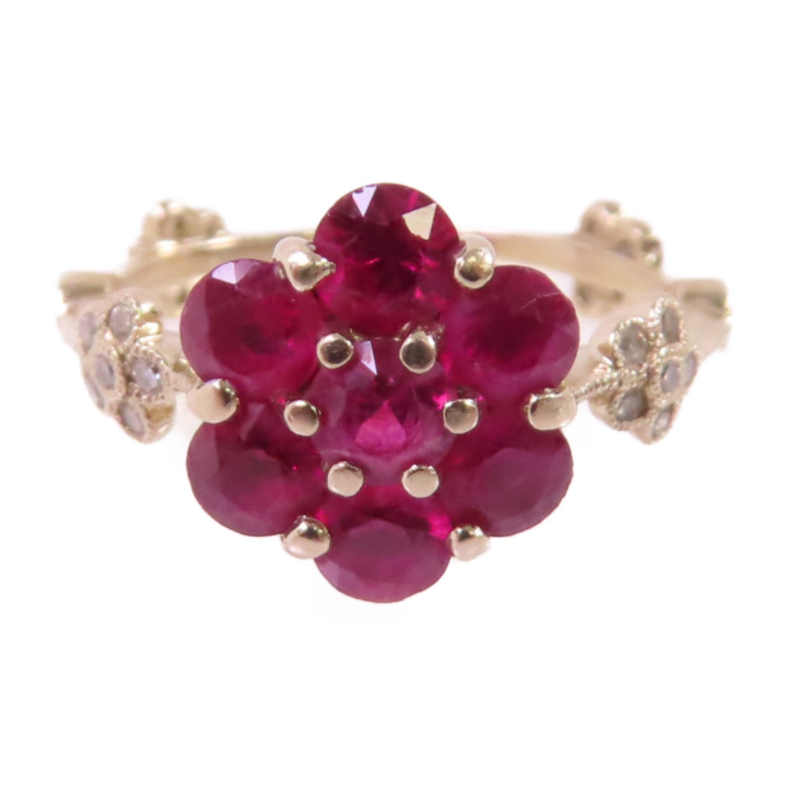 JEWELRY 18K黃金/1.49ct紅寶石/0.19ct鑽石Ruby Diamond Ring戒指US#5.75