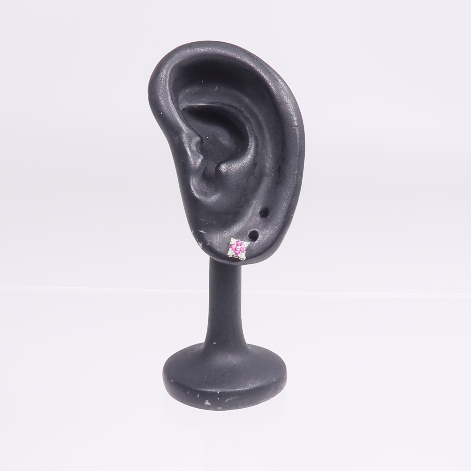 JEWELRY 18K白金Earrings紅寶石/鑽石耳環