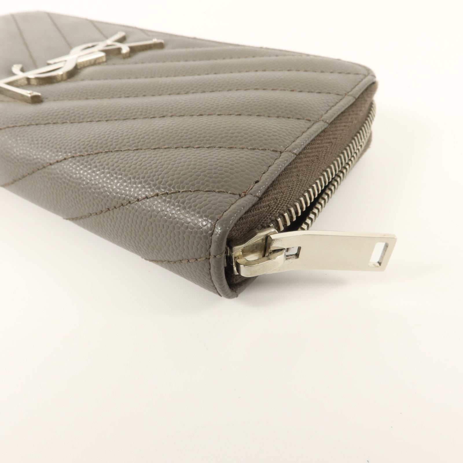 SAINT LAURENT 牛皮皮革Long Wallet銀扣長錢包