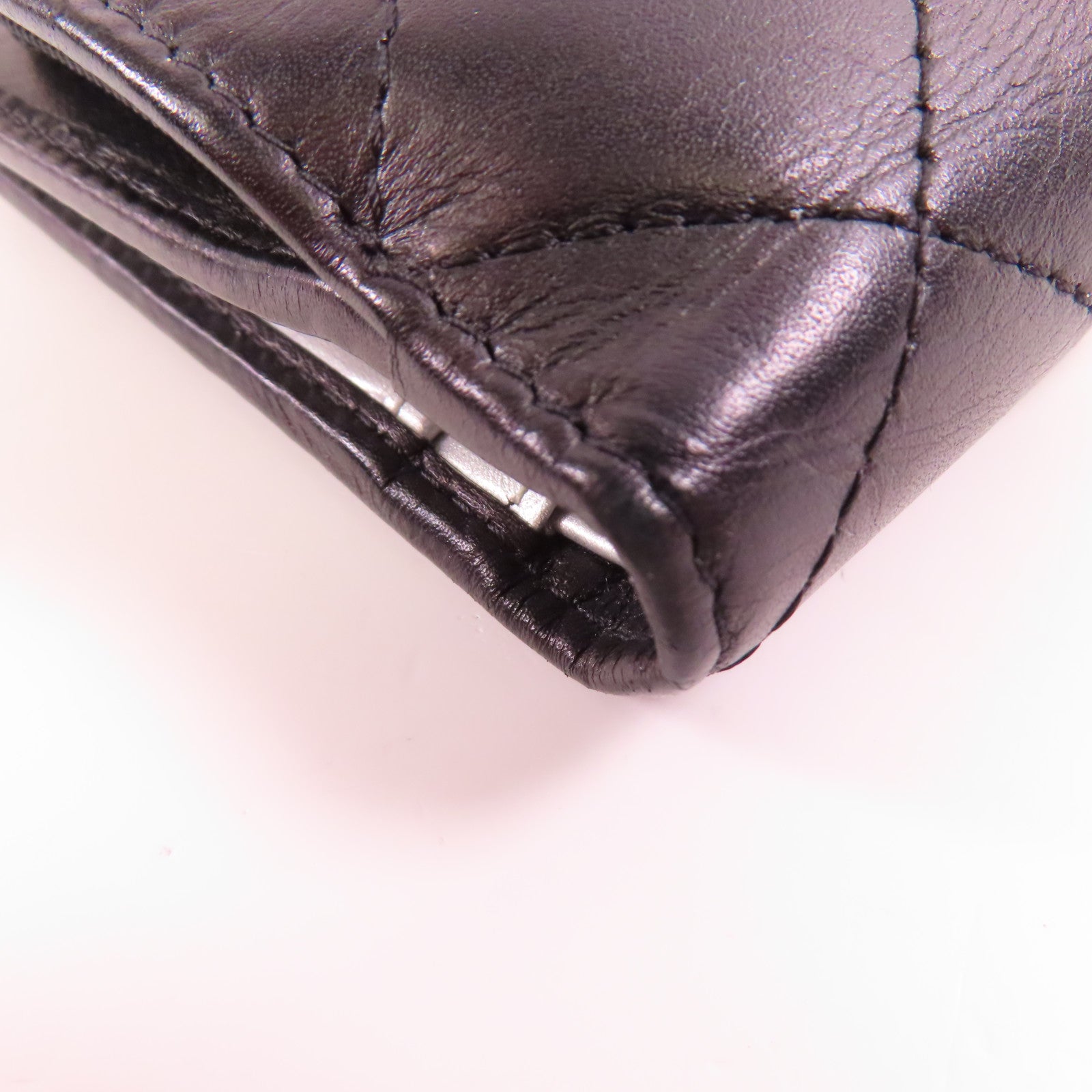 CHANEL 【激減優惠】牛皮皮革Cambon Wallet銀扣錢包