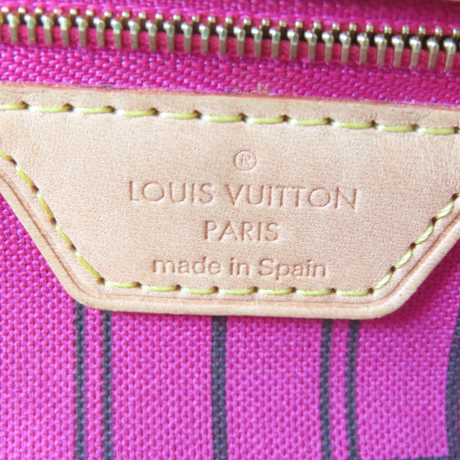 LOUIS VUITTON Monogram Neverfull MM金扣肩背袋啡色