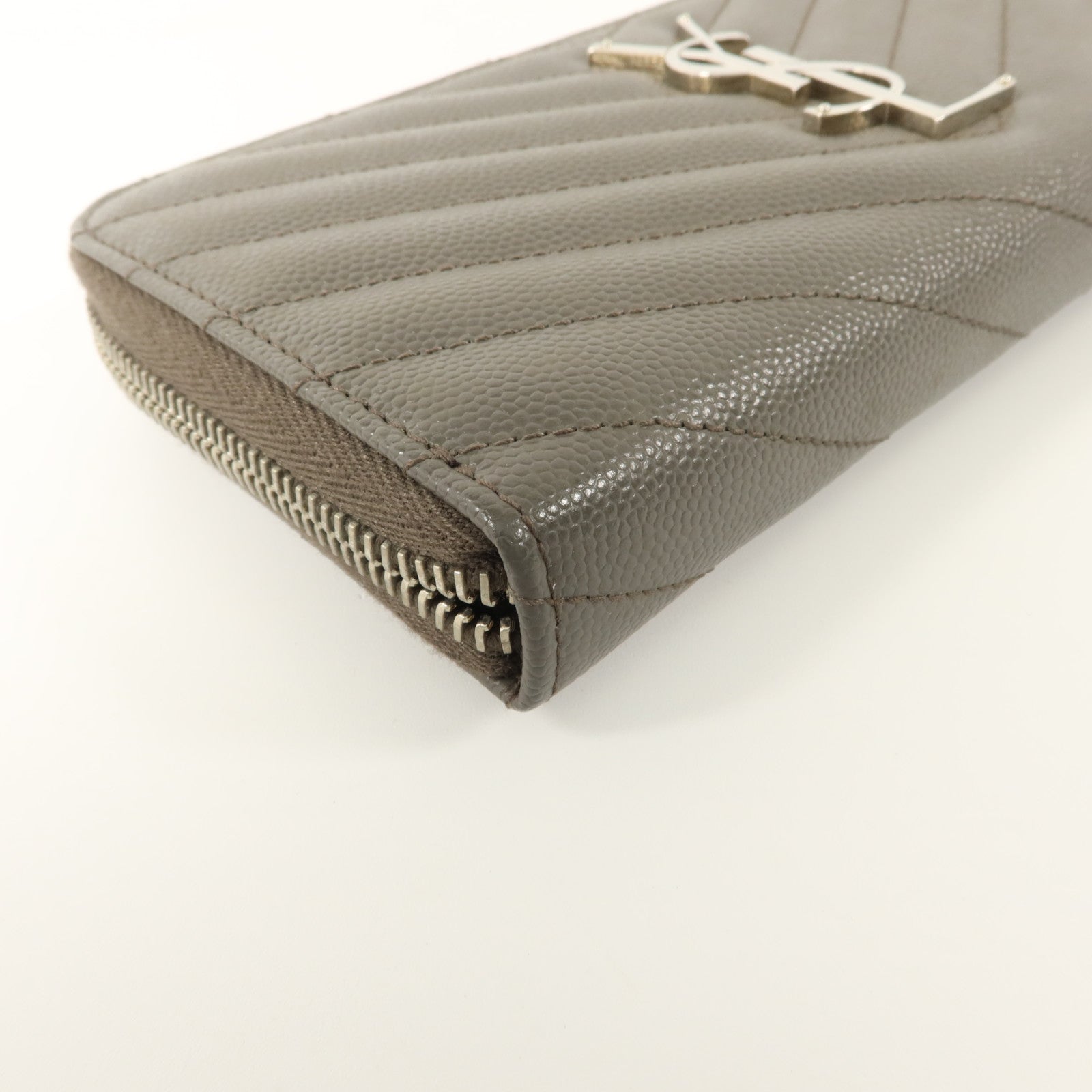 SAINT LAURENT 牛皮皮革Long Wallet銀扣長錢包