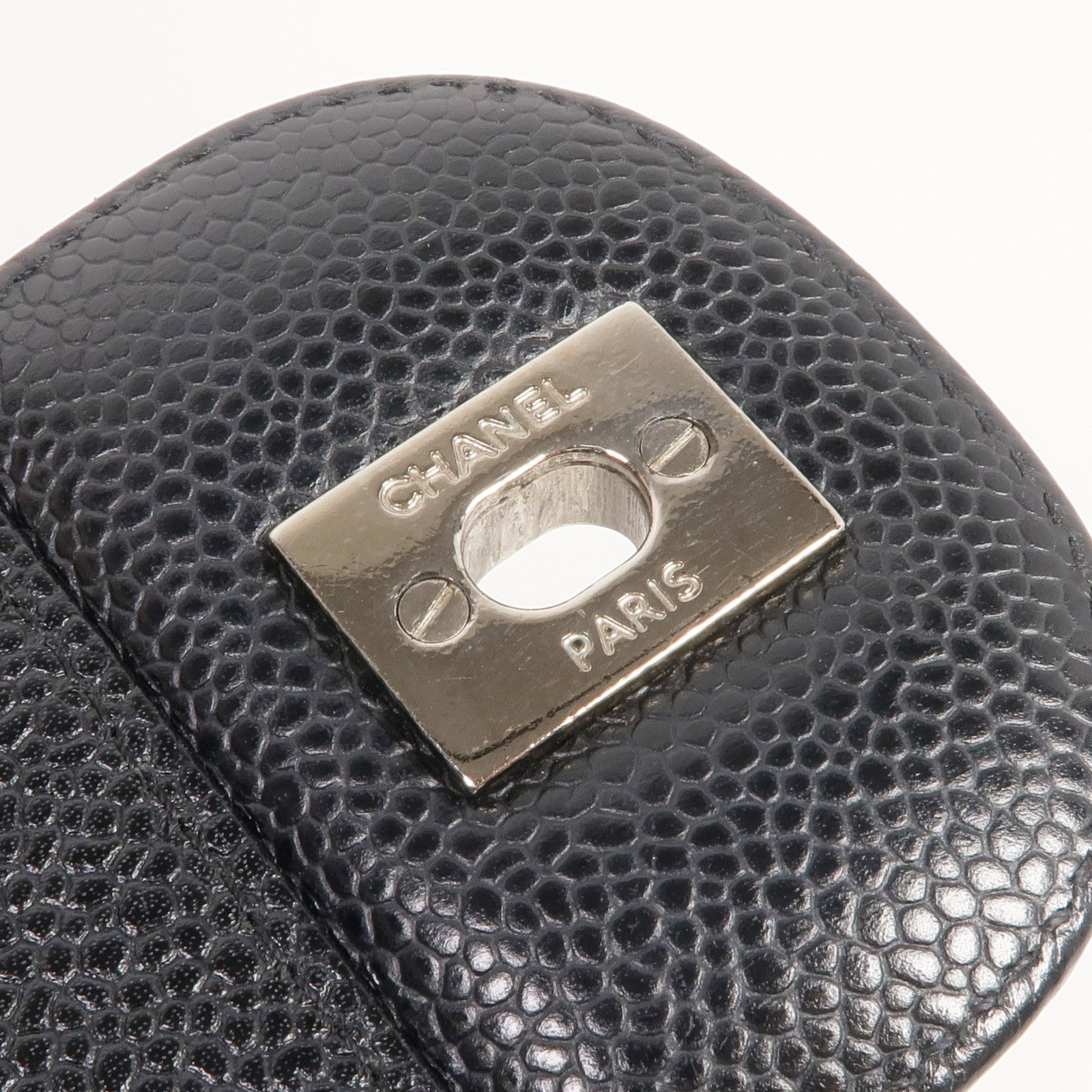 CHANEL 牛皮皮革Large Classic銀扣鏈帶肩背袋