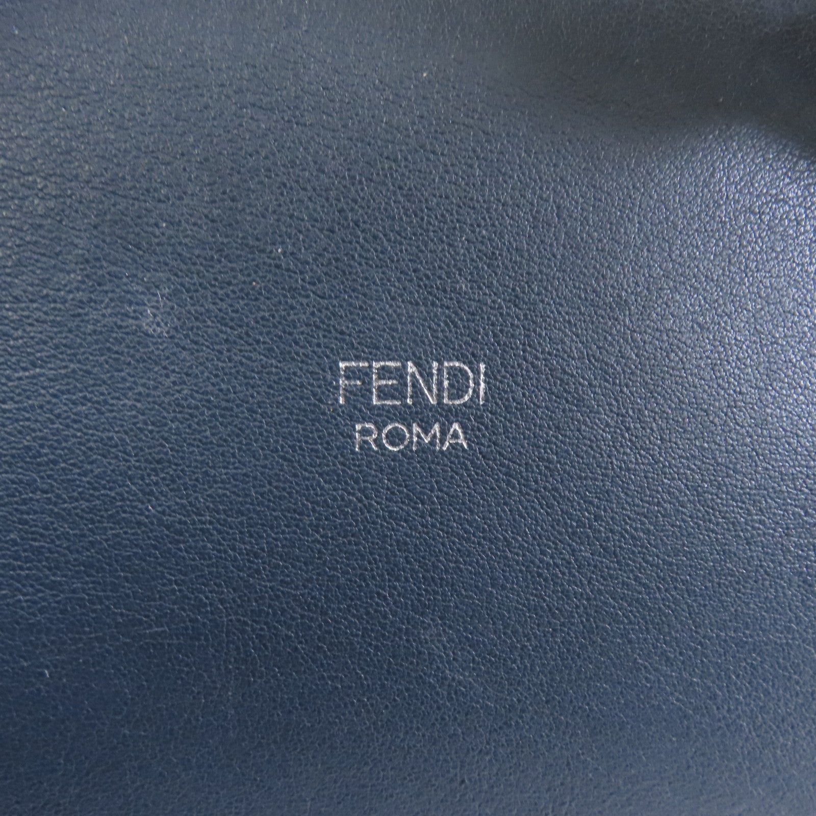FENDI 牛皮皮革By The Way銀扣手挽肩背兩用袋藍色/米色
