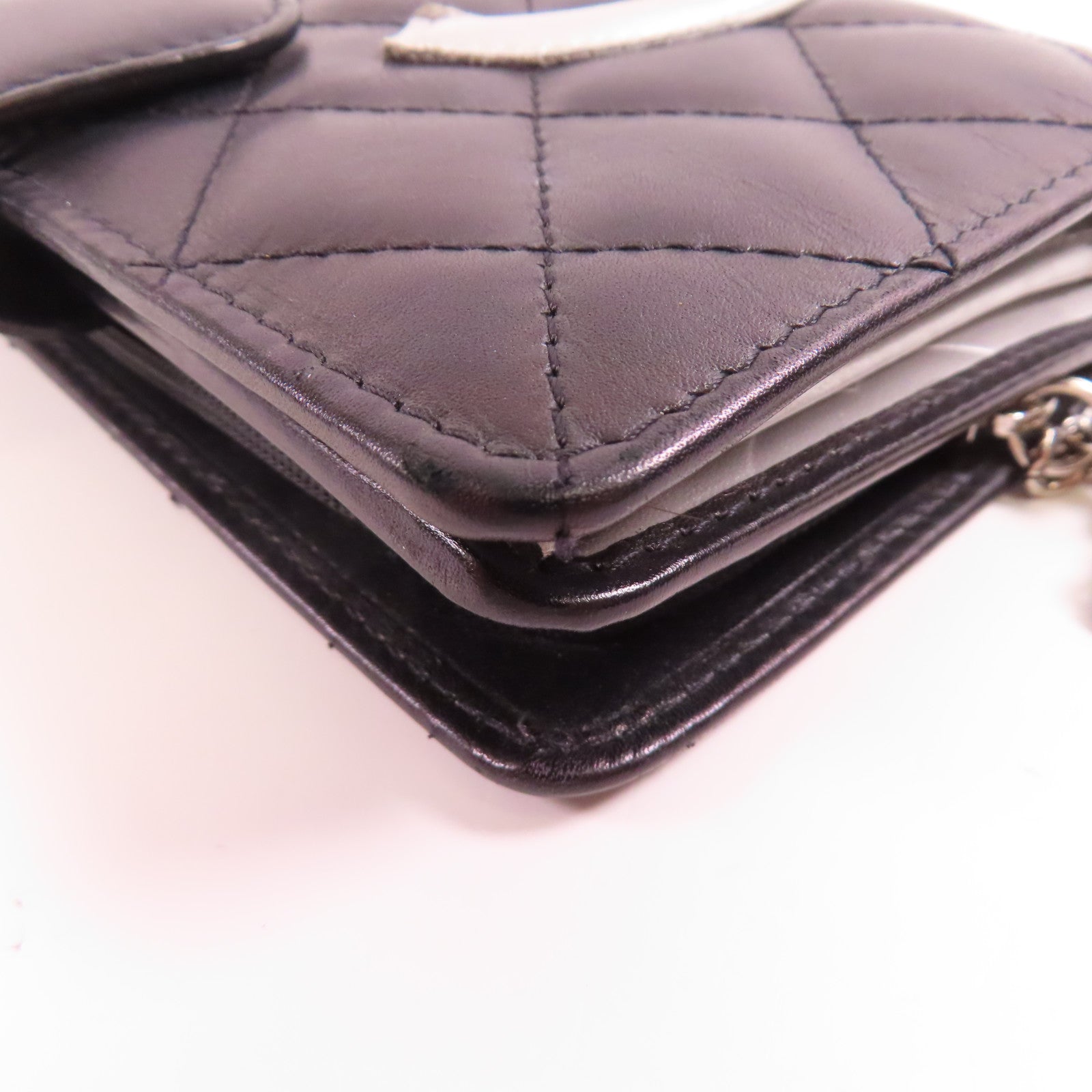 CHANEL 牛皮皮革Cambon Wallet銀扣錢包