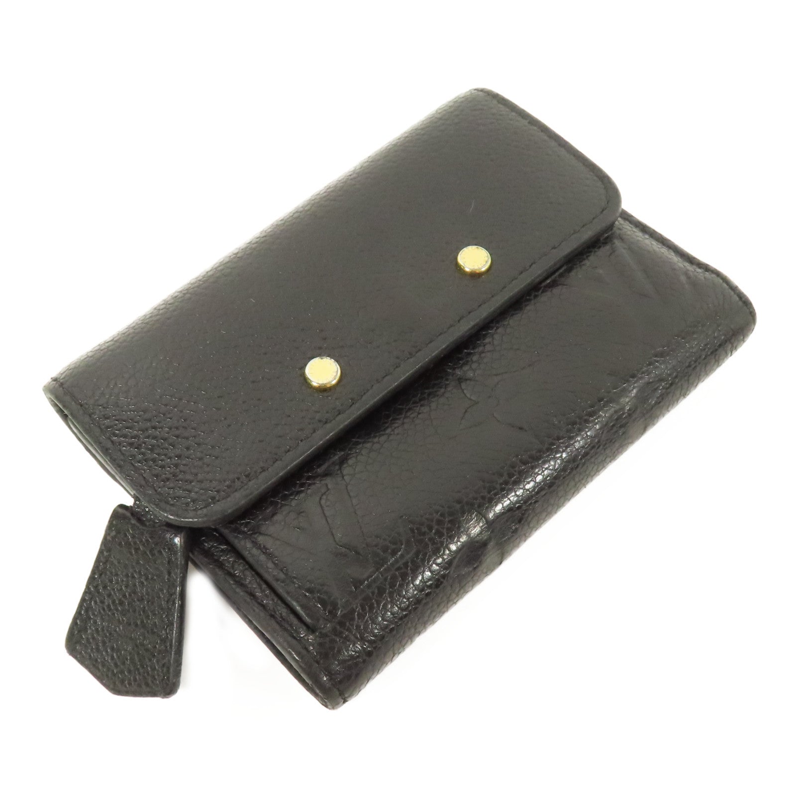 LOUIS VUITTON LV GHW Pont Neuf Fold Wallet M62184 Monogram Empreinte Black
