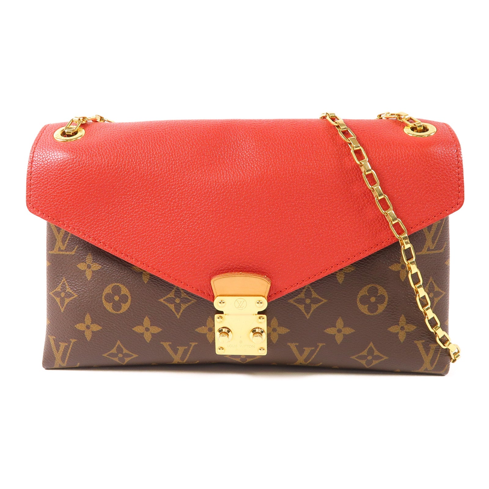 LOUIS VUITTON Monogram Pallas Chain Bag金扣鏈帶肩背袋