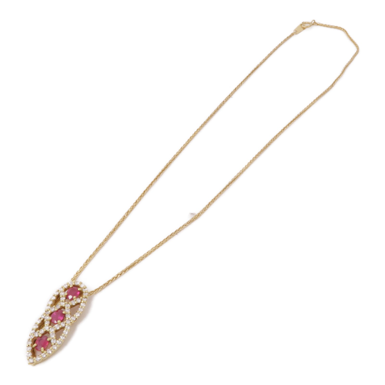 JEWELRY 18K黃金Ruby Diamond Necklace紅寶石/鑽石項鍊