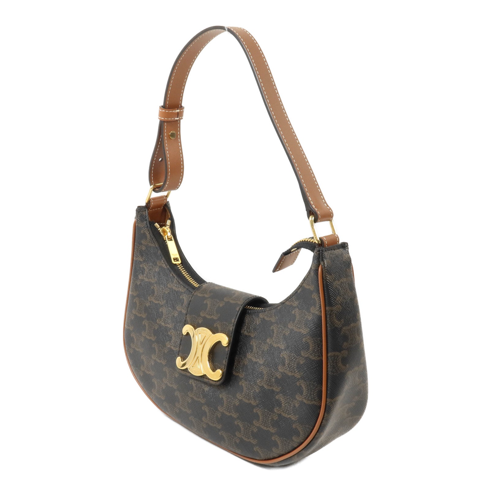 CELINE 塗層帆布Ava Triomphe Medium手挽袋