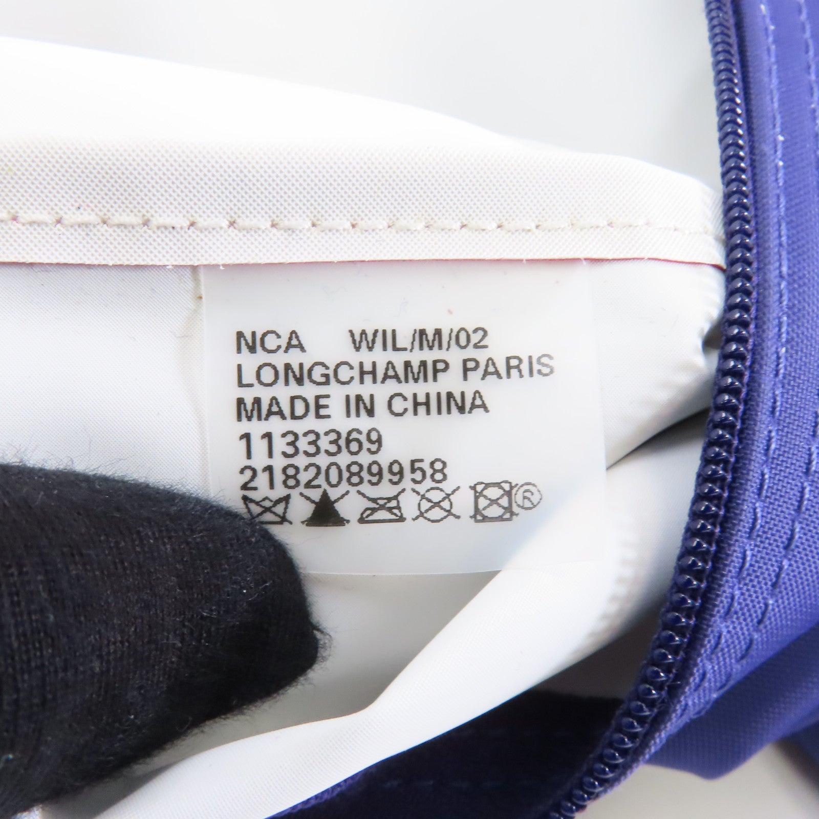 Longchamp 尼龍/皮革Handbag手挽袋紫色/啡色