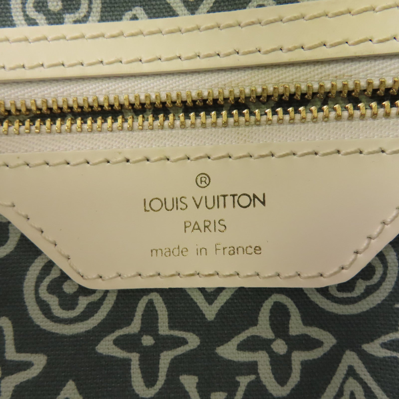 LOUIS VUITTON 帆布/皮革Tahitienne PM金扣肩背袋