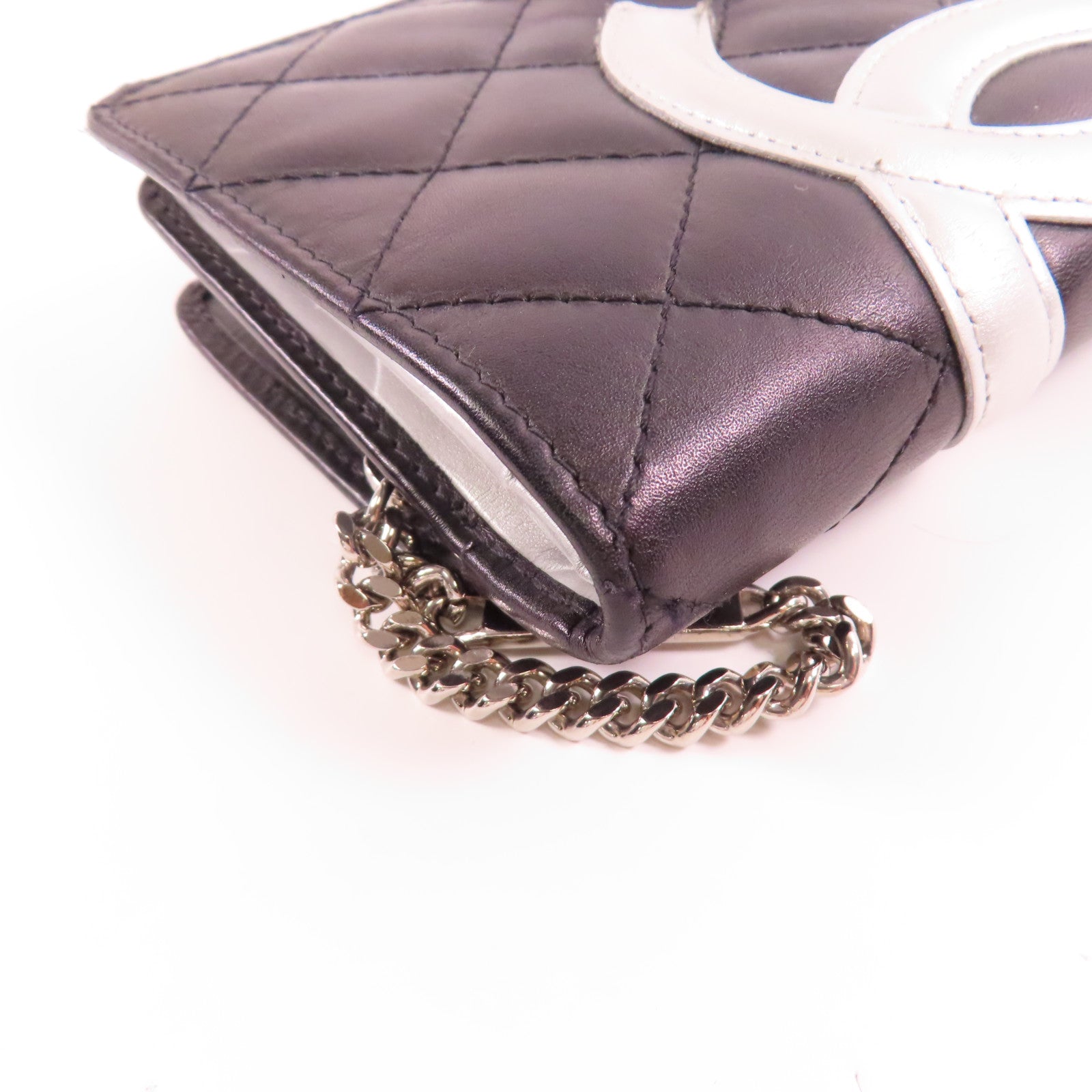 CHANEL 牛皮皮革Cambon Wallet銀扣錢包