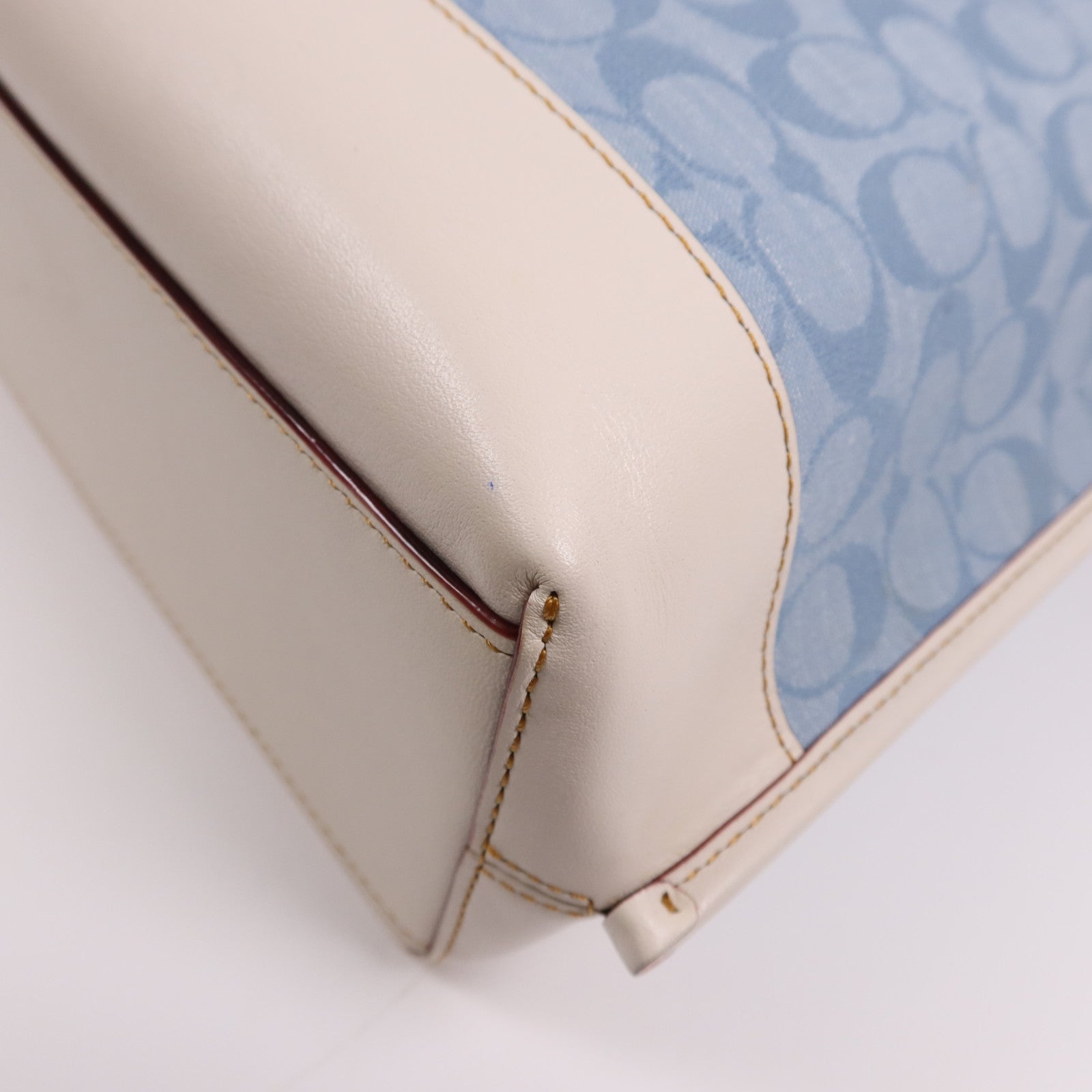COACH 帆布/皮革2 Way Shoulder Bag金扣手挽肩背兩用袋