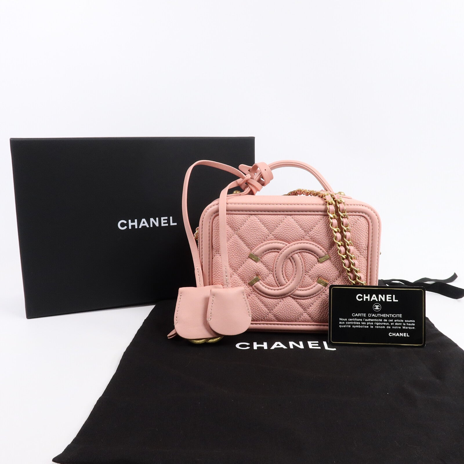 CHANEL 牛皮皮革Vanity Case手挽肩背兩用袋