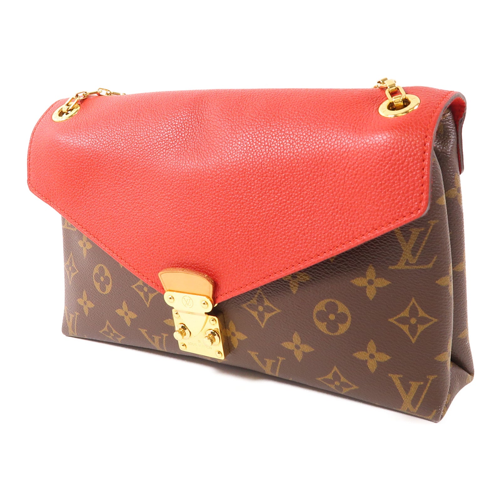 LOUIS VUITTON Monogram Pallas Chain Bag金扣鏈帶肩背袋