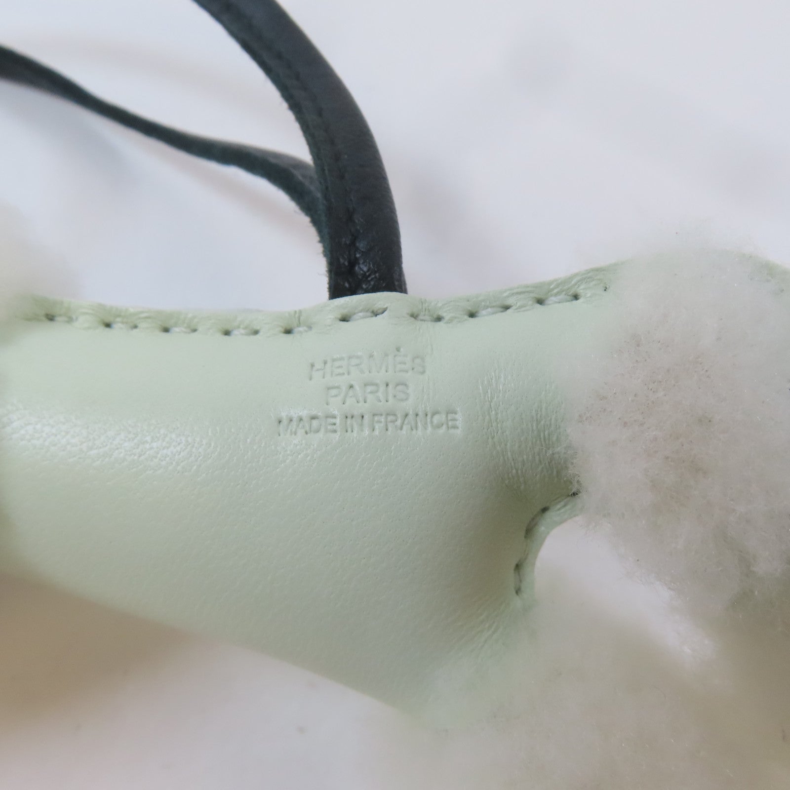 HERMES 羊毛/羊皮皮革Budy Charm掛飾Vert Fizz/淺綠色