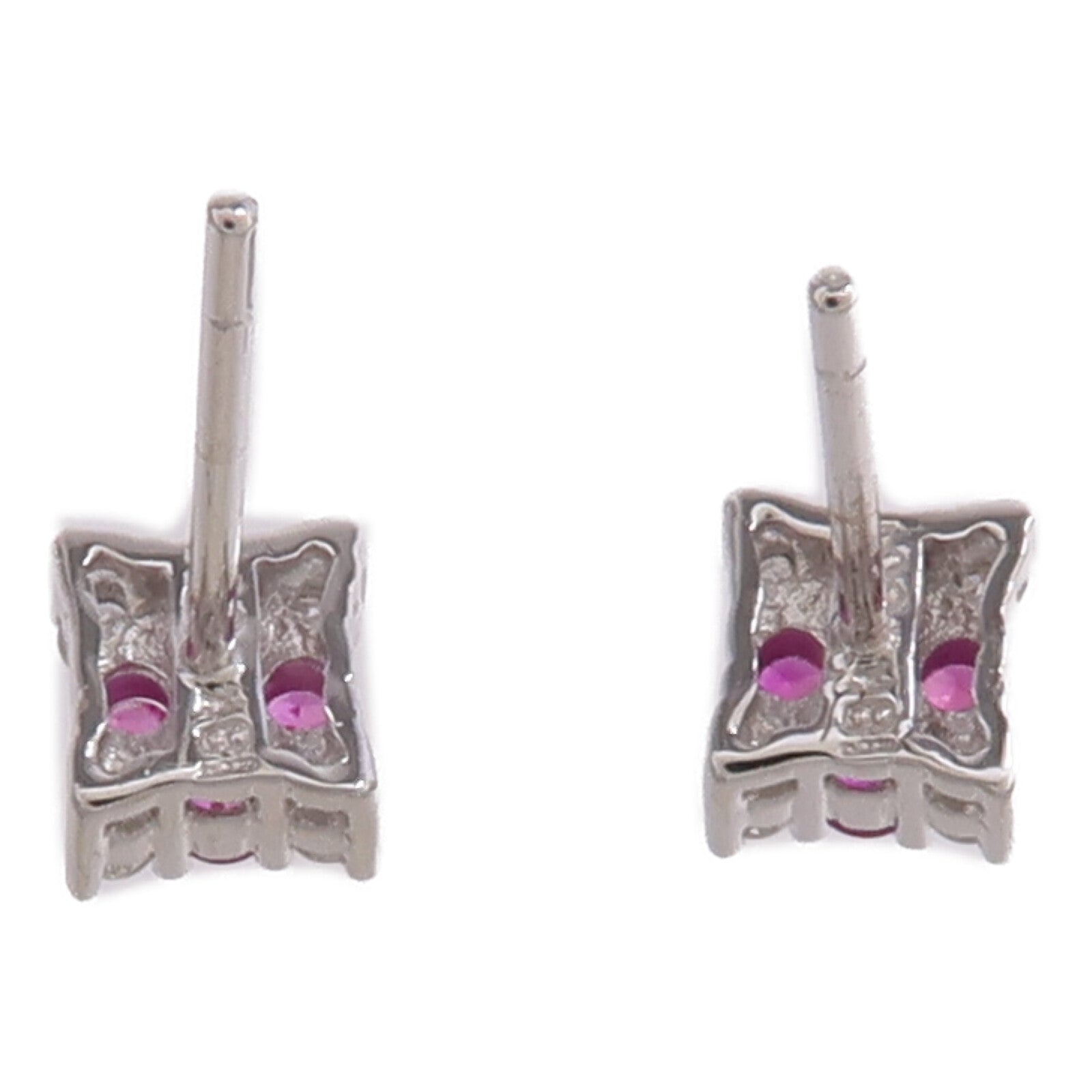 JEWELRY 18K白金Earrings紅寶石/鑽石耳環