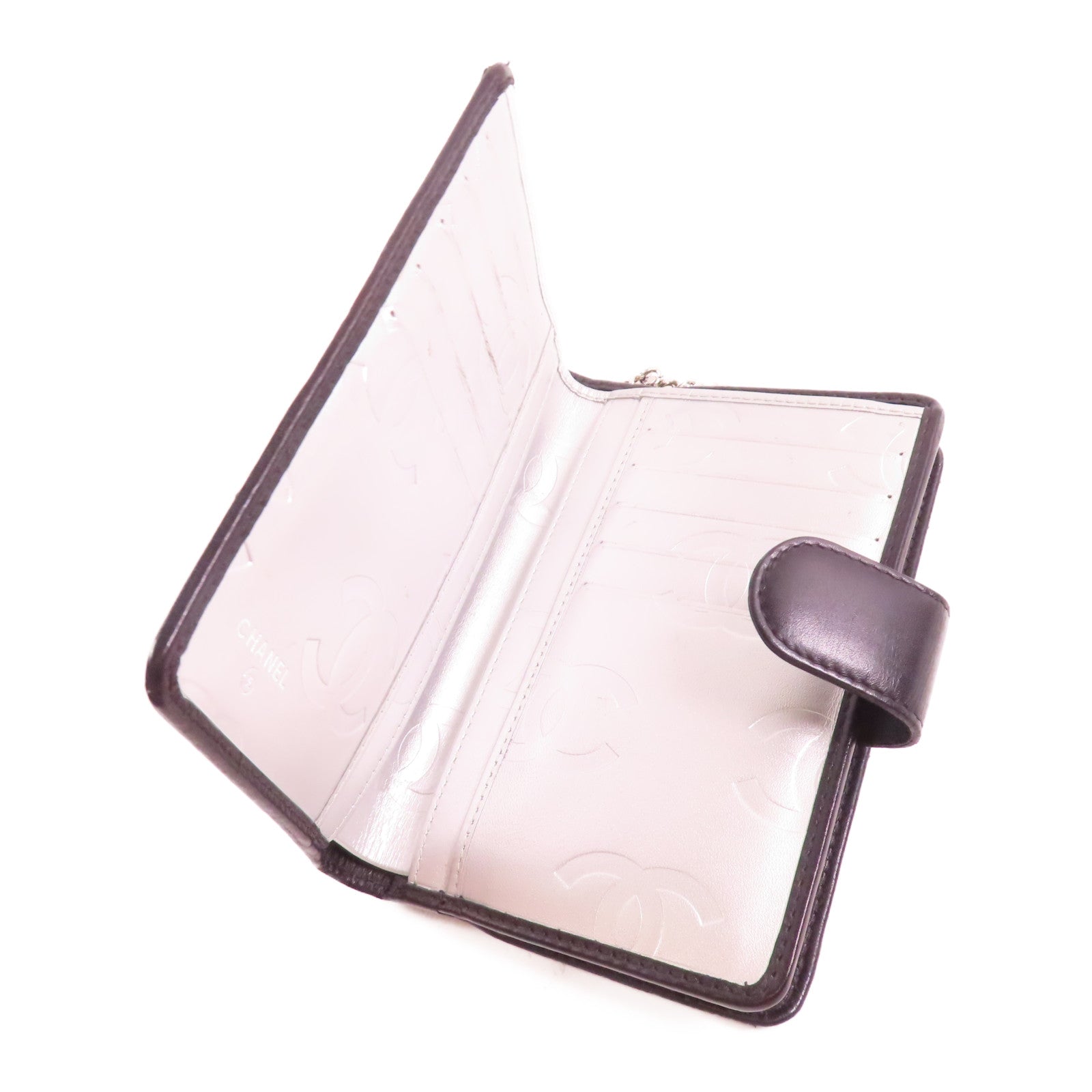 CHANEL 牛皮皮革Cambon Wallet銀扣錢包