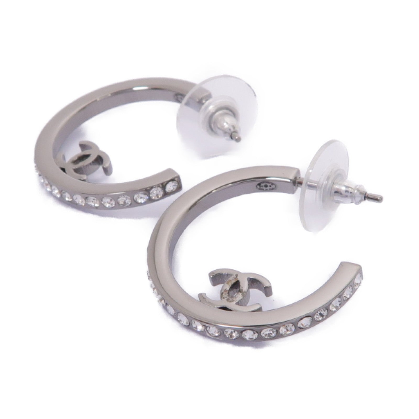 CHANEL 金屬Earrings耳環銀色/透明